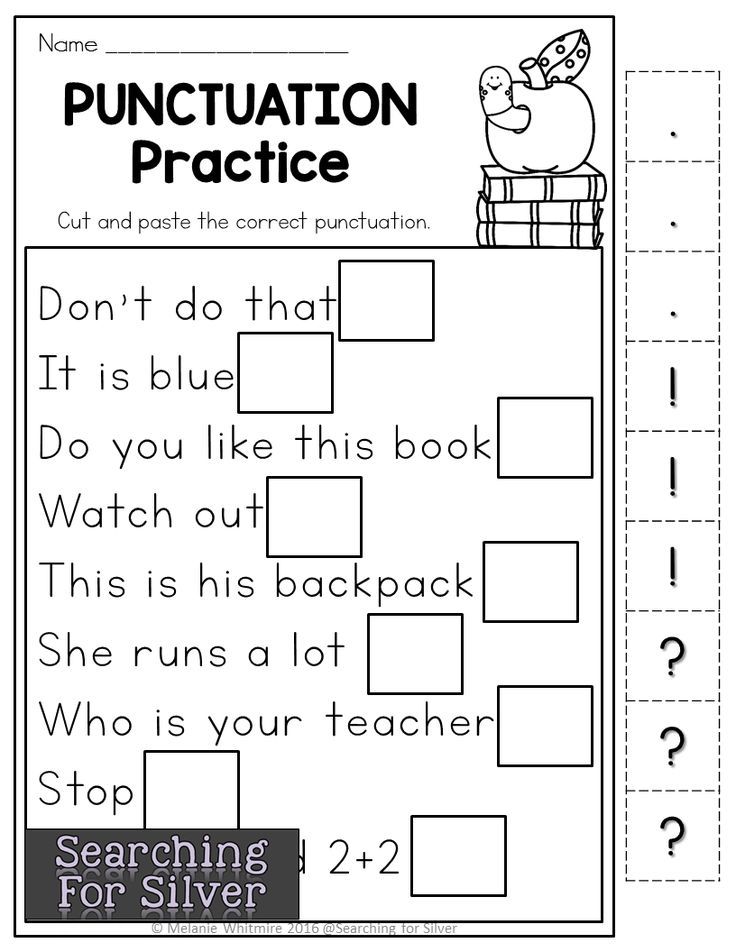 1st Grade Punctuation Practice Worksheets