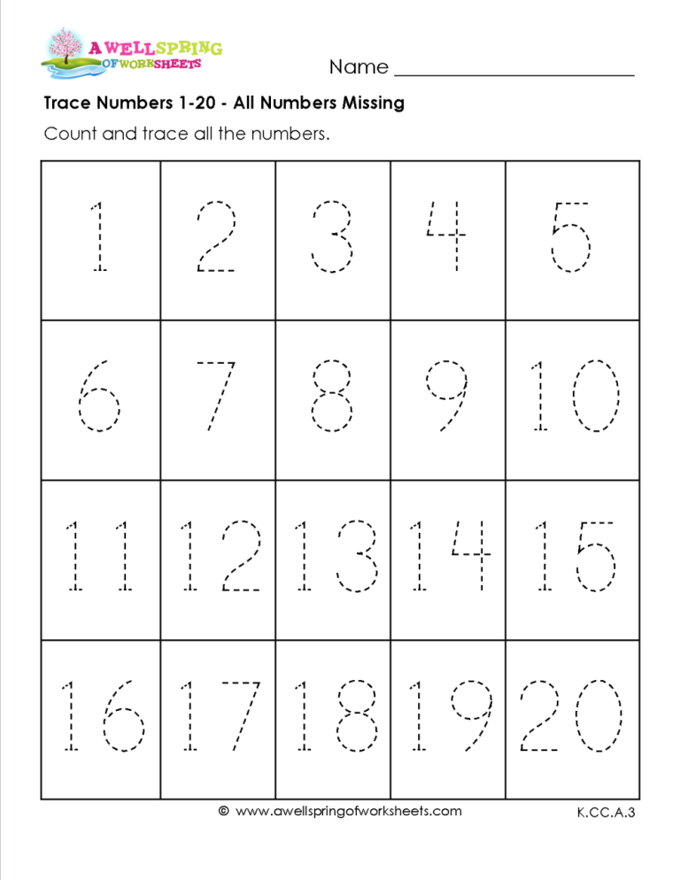 Number 1 Tracing Worksheets For Preschool