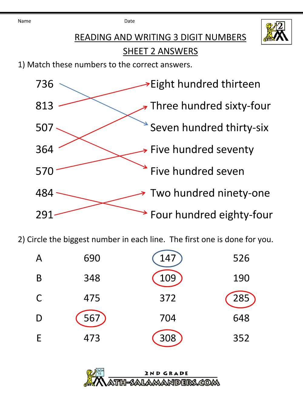 Answer Key 7th Grade Math Worksheets With Answers