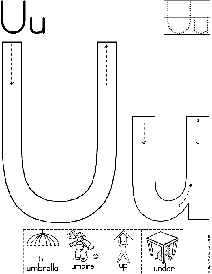 Letter U Worksheets