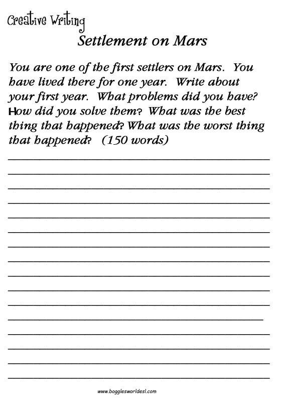 Creative Writing Worksheets For Grade 4