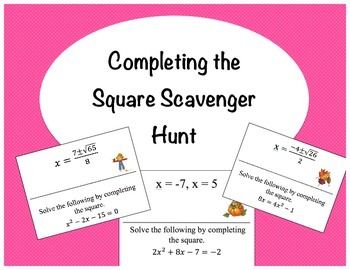 Solving Quadratic Equations By Completing The Square Worksheet Doc