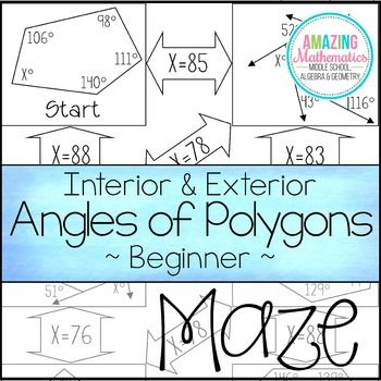 Exterior Angles In Polygons Worksheet