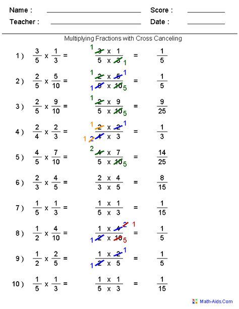 Cross Multiplication Worksheets For 5th Grade