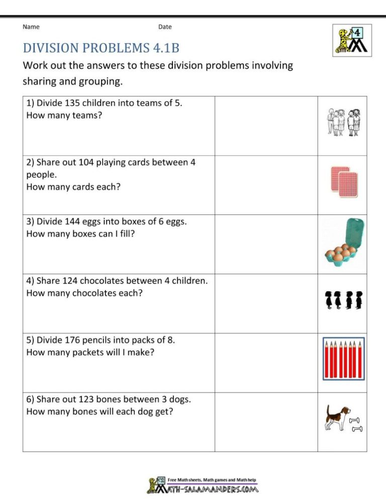 Division Questions For Grade 6