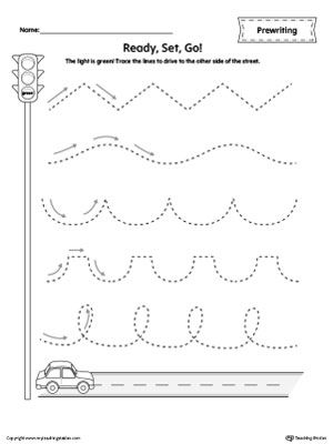 Tracing Lines Worksheets For 3 Year Olds Free