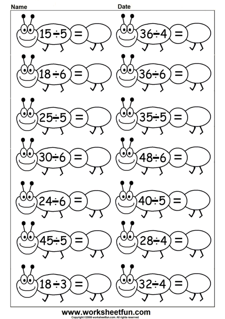 Free Printable Division Worksheets For Grade 2