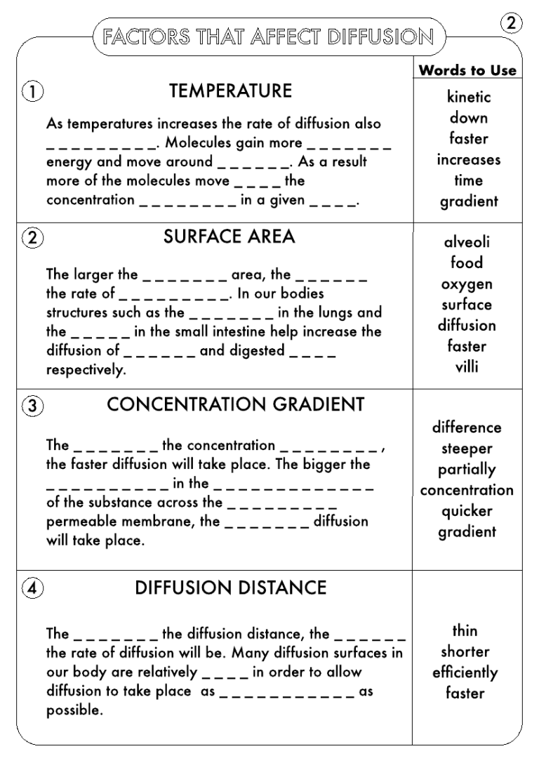 Osmosis Worksheet Part 1 Answer Key