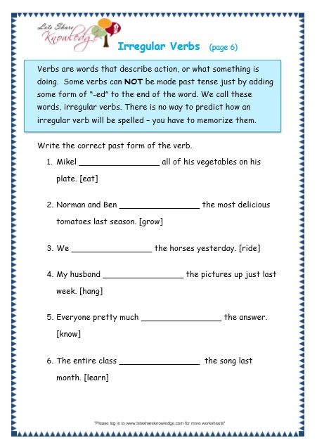 Grade 3 Worksheets English