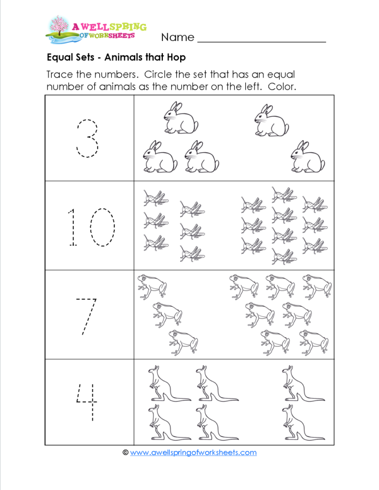 Sets Worksheets Comparing Sets Kindergarten