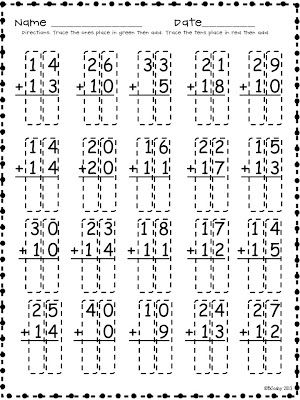 Two Digit Addition With Regrouping Worksheet