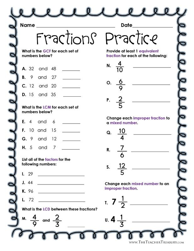 Least Common Multiple Worksheet Grade 5