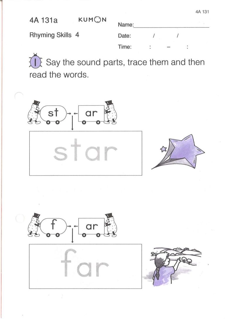 Preschool Kumon English Worksheets