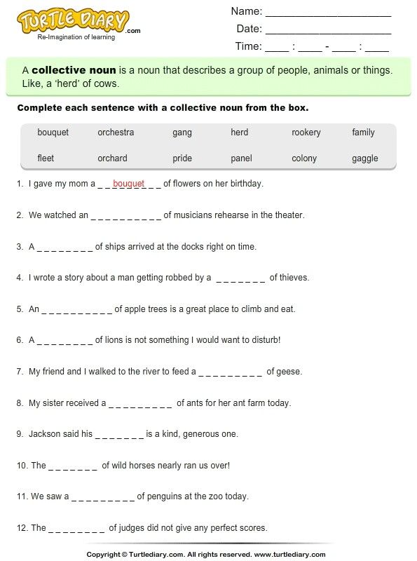 4th Grade Nouns Worksheet For Grade 5