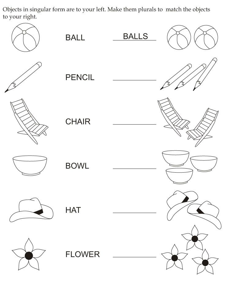 Singular And Plural Worksheets For Kindergarten Pdf