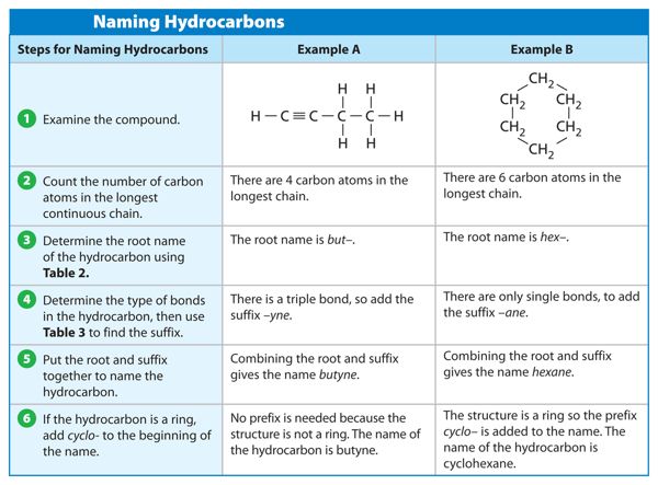 Organic Chemistry Naming Hydrocarbons Worksheet