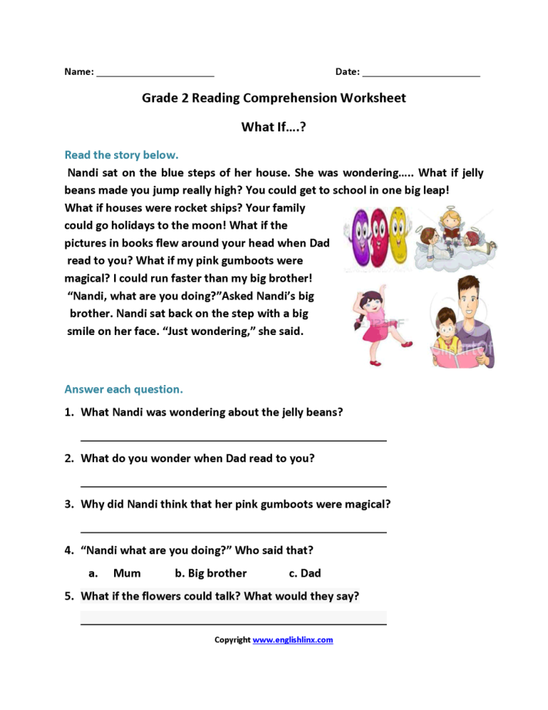 Grade 2 English Worksheets Comprehension