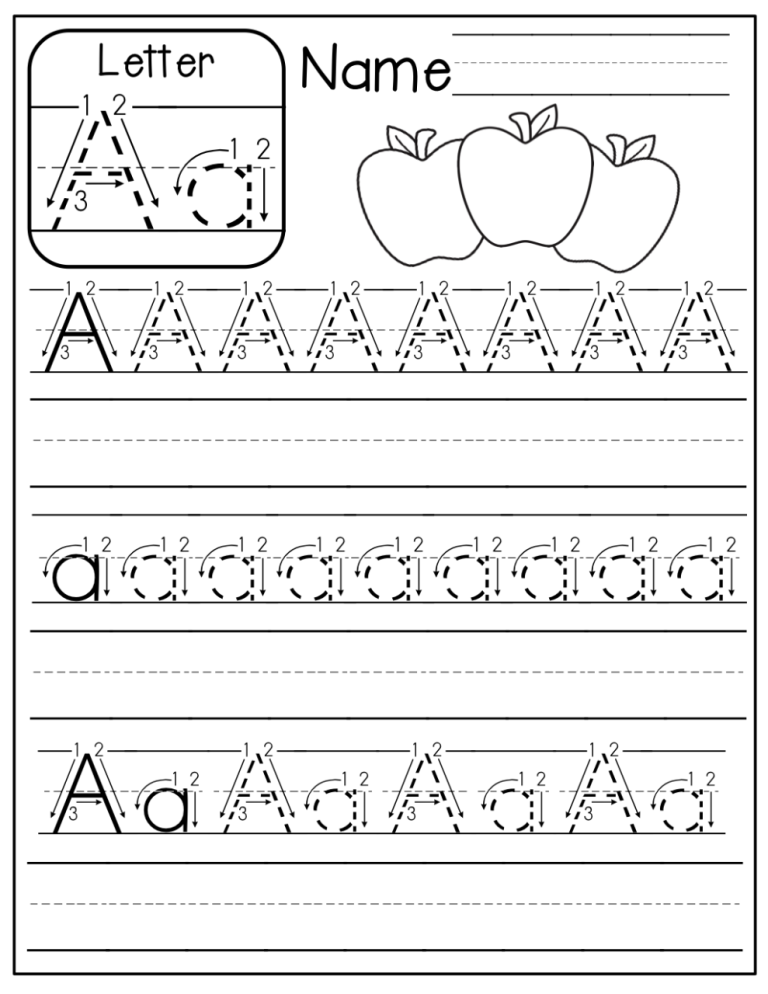 Kindergarten Alphabet Worksheets Az