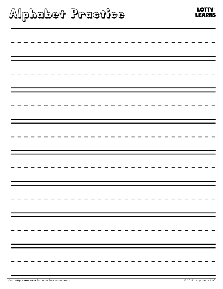 Printable Handwriting Worksheets Blank