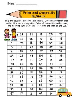 Prime And Composite Numbers Worksheet Answer Key