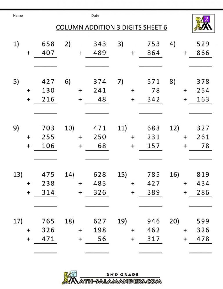 Math Worksheets For 4th Grade With Answer Key