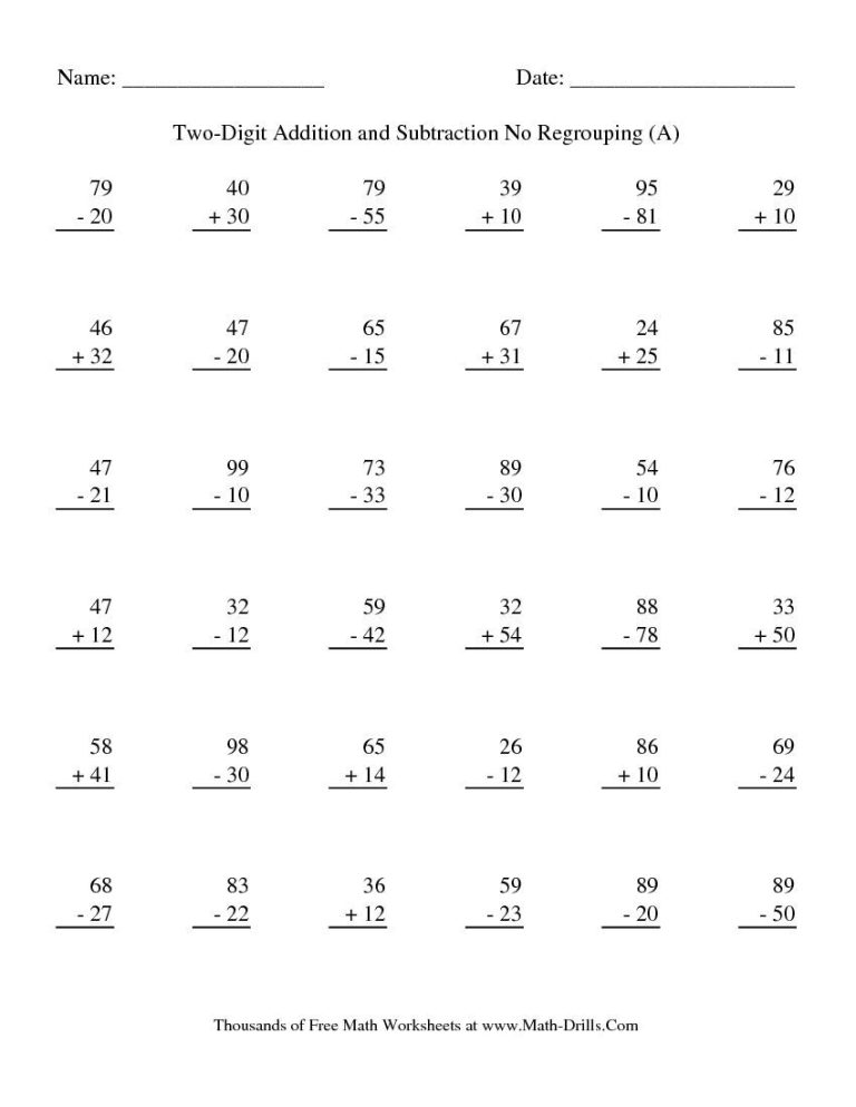 Subtraction With Regrouping Worksheets