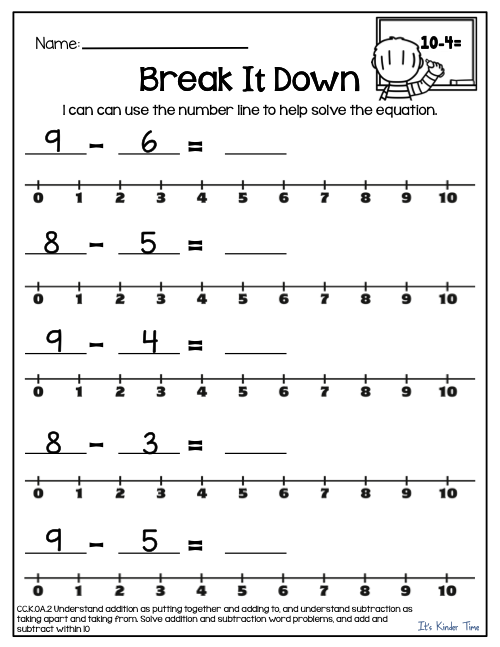 Number Line Worksheets First Grade