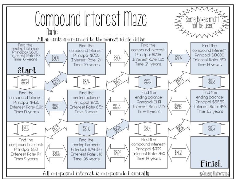 Simple Interest Worksheet