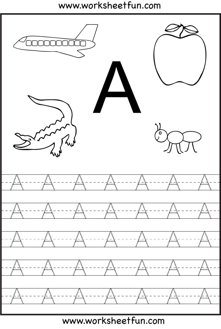 Alphabet Tracing Printable Worksheets For Kindergarten