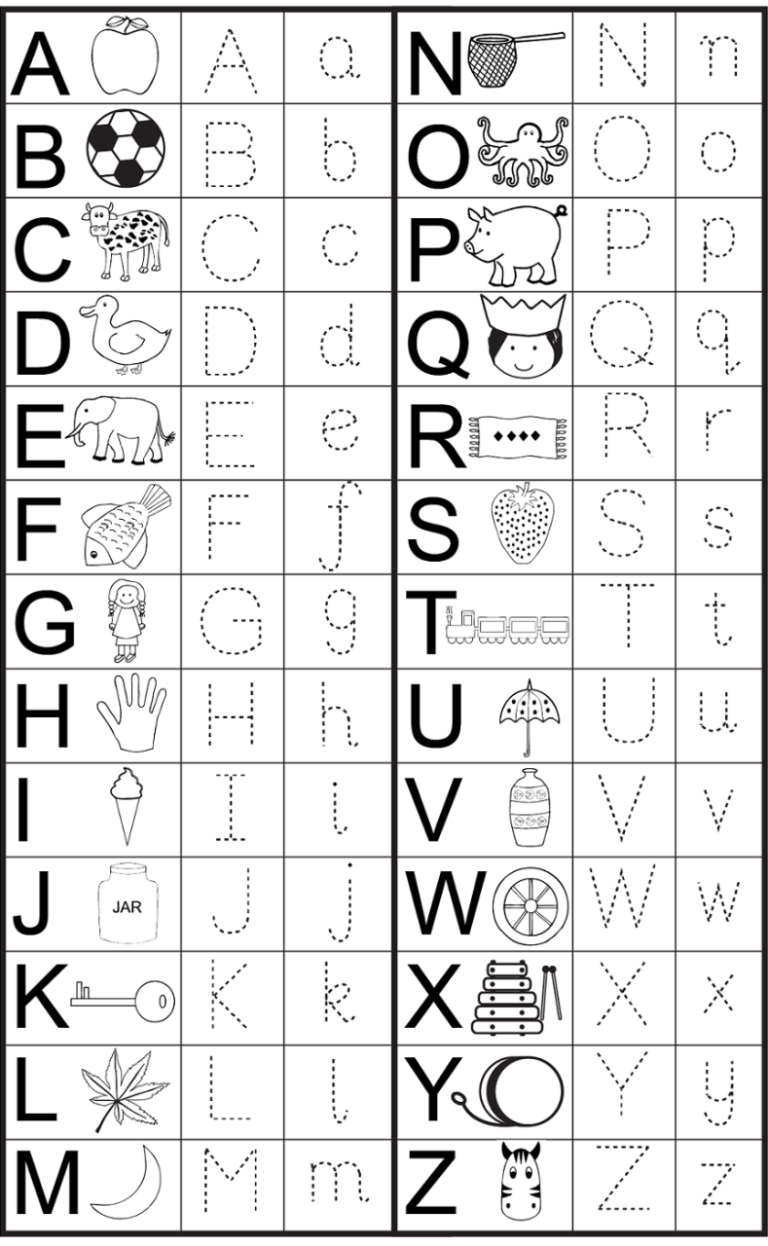 Free Kindergarten Worksheets Alphabet