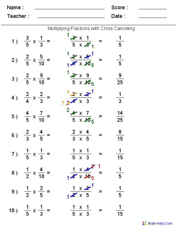 Adding Fractions Worksheets With Answers