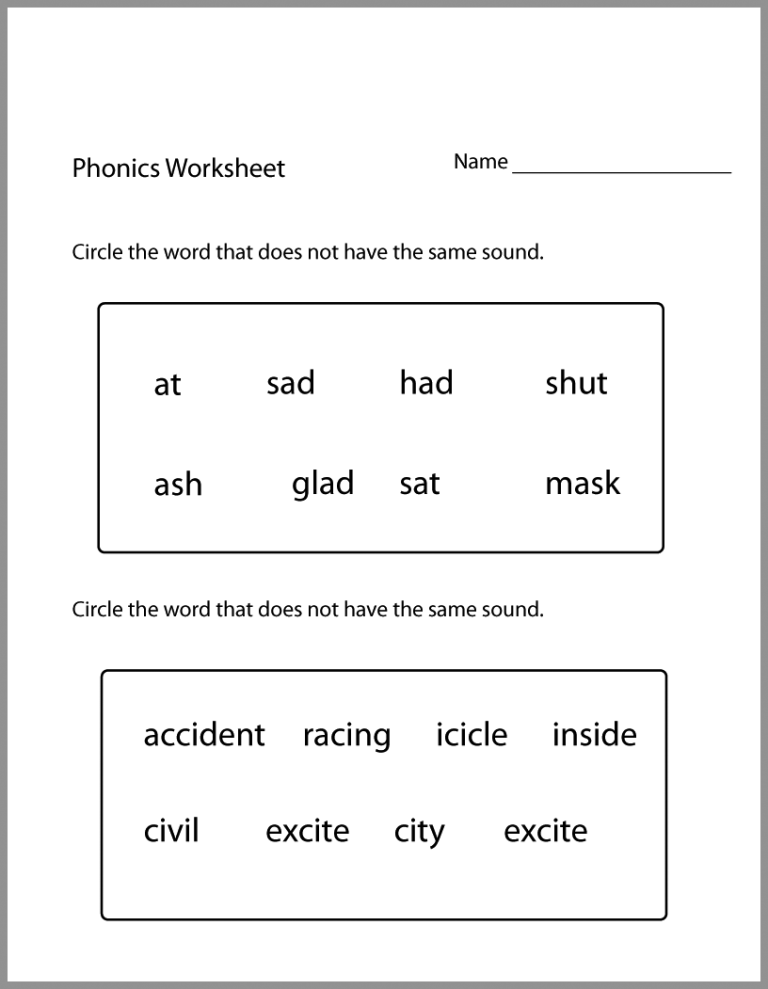 1st Grade English Worksheets With Answer Key