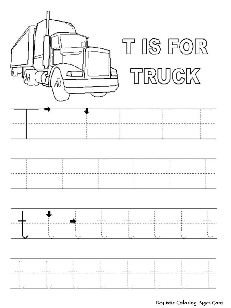 Letter T Tracing Worksheets Preschool