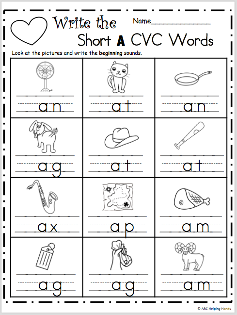 Reading Cvc Words Worksheets For Kindergarten