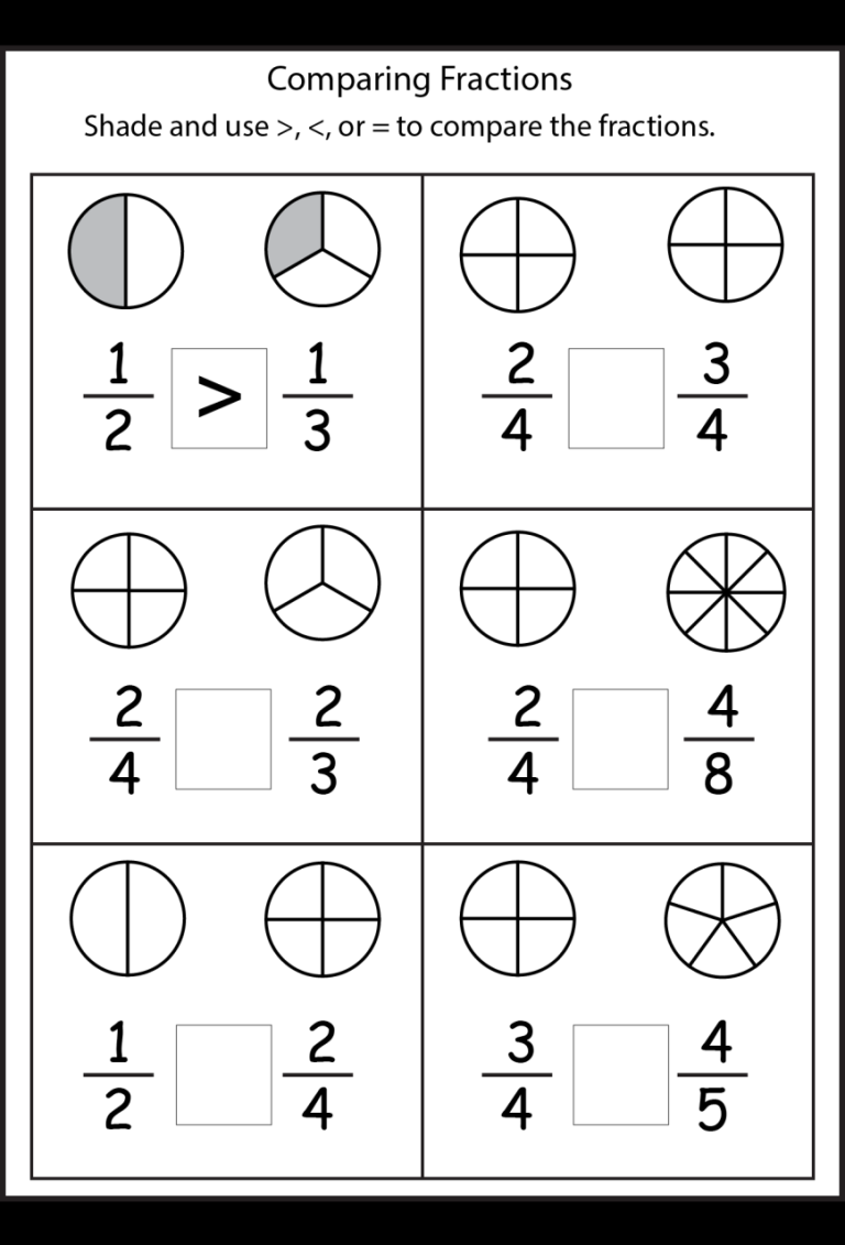 3rd Grade Fractions Worksheets Grade 3