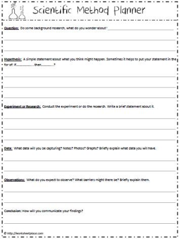 5th Grade Printable Scientific Method Worksheet