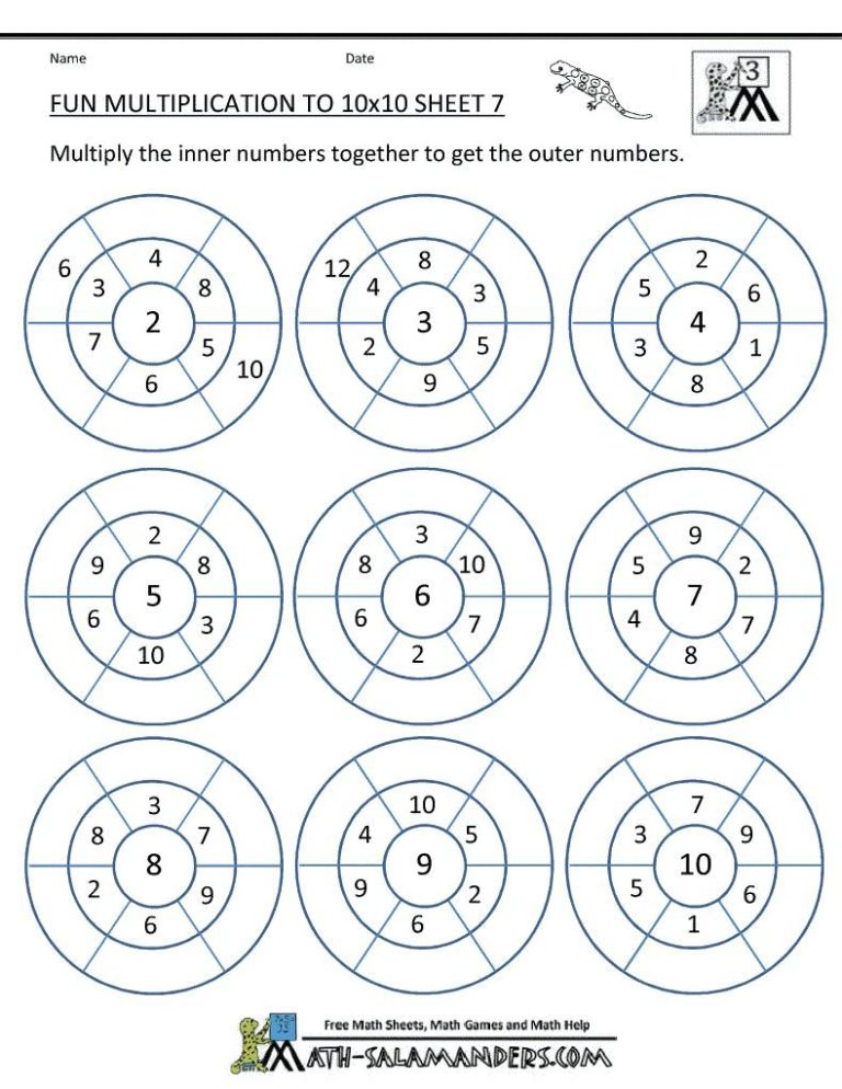 Fun Multiplication Worksheets Grade 3 Pdf