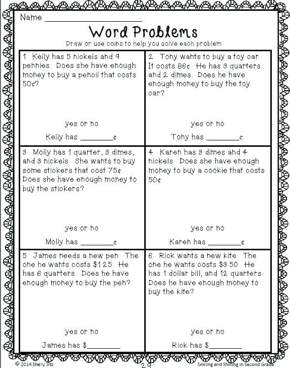 Common Core Math Sheets Word Problems