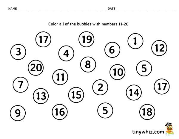 Preschool Pre K Numbers Worksheets