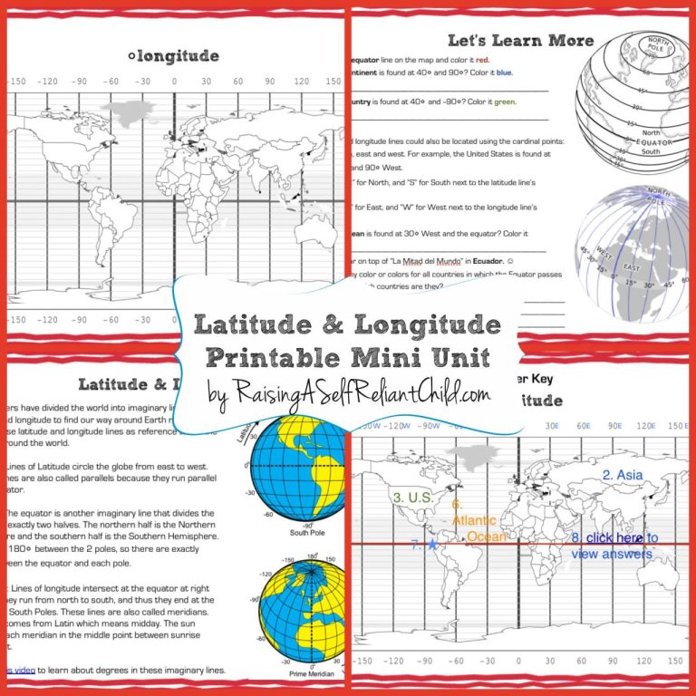 Latitude And Longitude Worksheets For 5th Grade Pdf