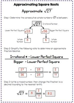 Square Root Worksheets Answers