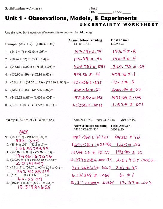 Significant Figures Worksheet Answers