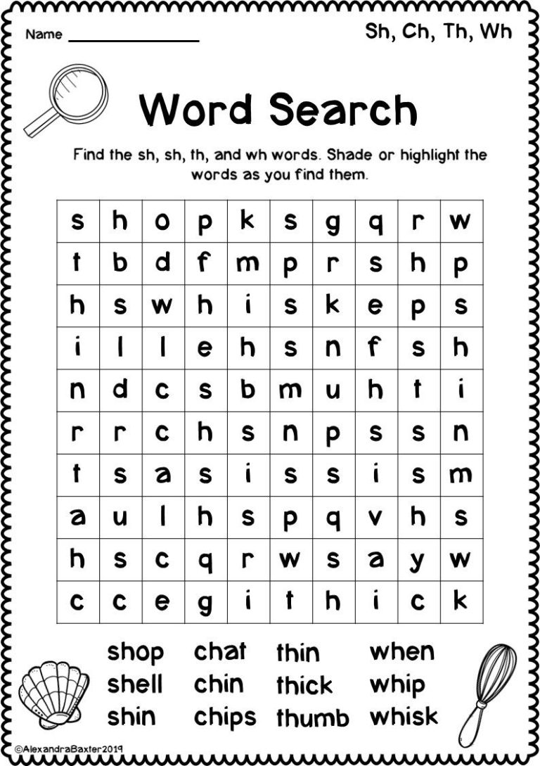 Ch Words Worksheet For Grade 2