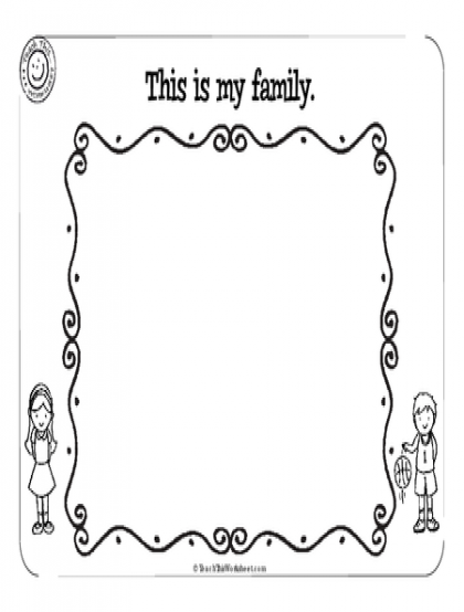 Kindergarten Family Worksheets For Kids