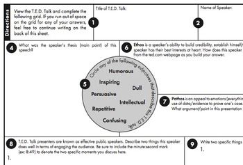 Ted Talk Worksheet Answer Key