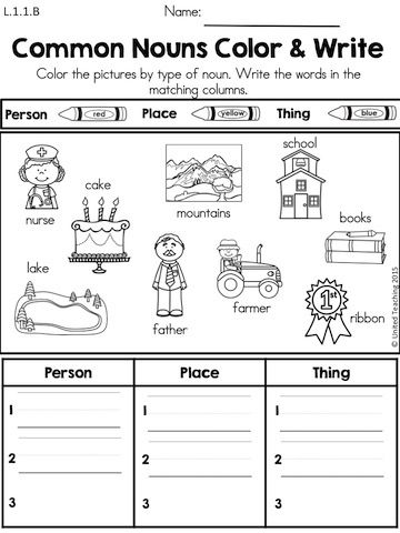 English Worksheets For Grade 1 Nouns