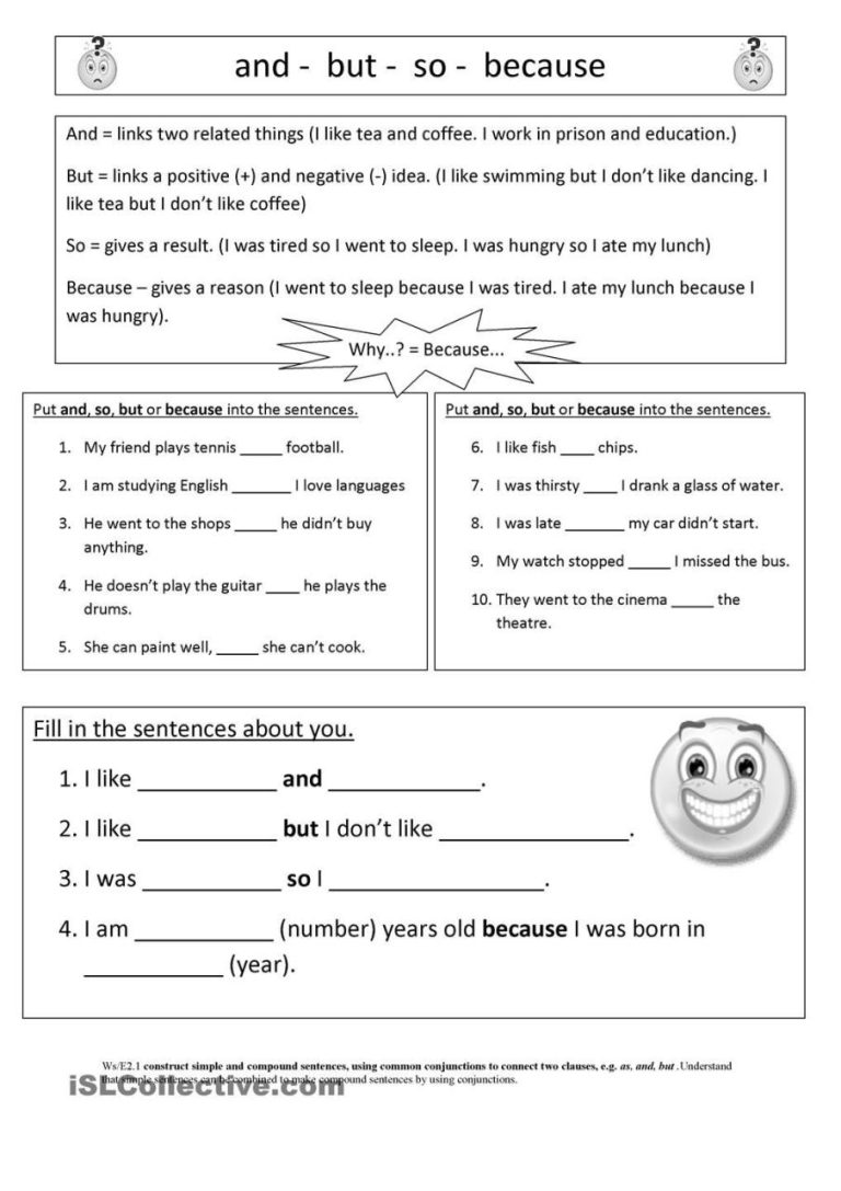 Linking Words Worksheet For Grade 3