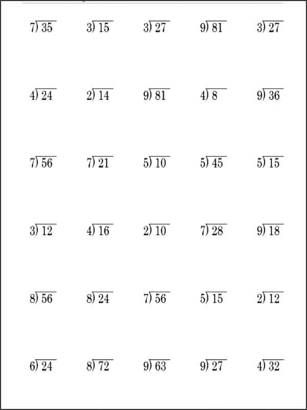 Short Division Worksheets With Answers