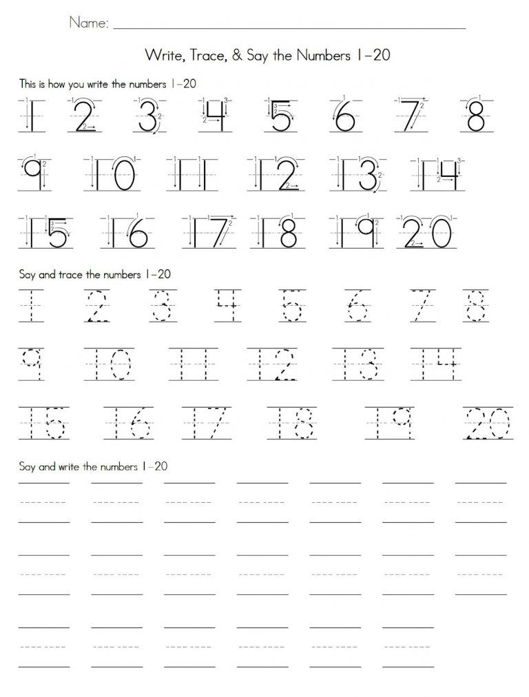 Free Printable Number Tracing Worksheets 1-100 Pdf