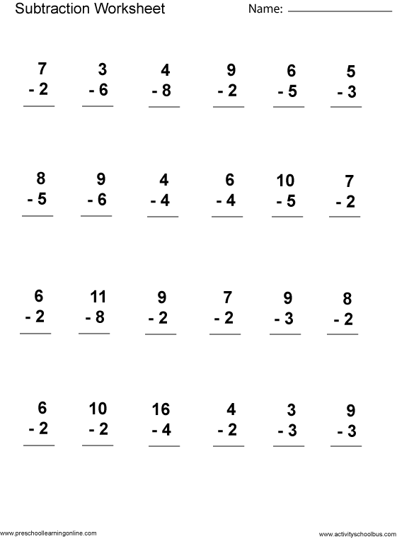 Math Sheets For 1st Graders